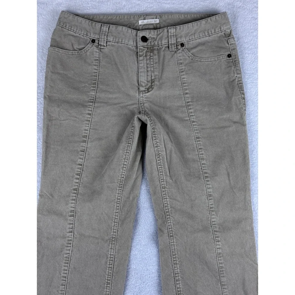 London Jean Corduroy Pants The Christie Fit Straight‎ Leg Beige Size 8